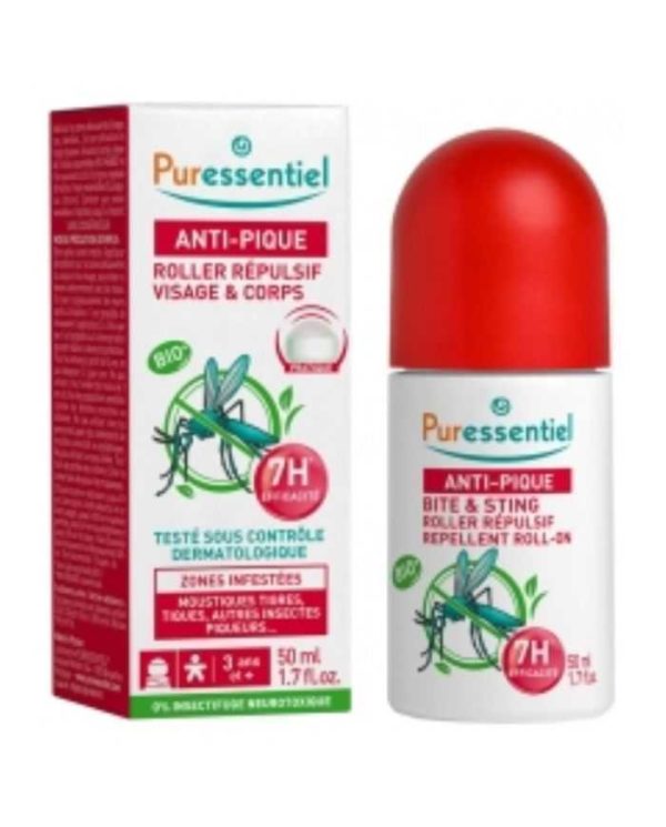 Puressentiel Anti-Pique Roller Répulsif Visage et Corps – 50 ml