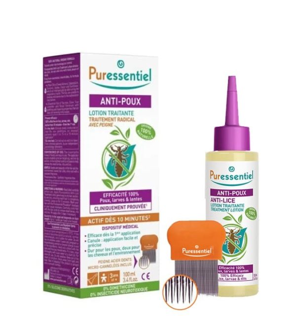 Puressentiel Anti-Poux Lotion Traitante et Peigne – 100 ml