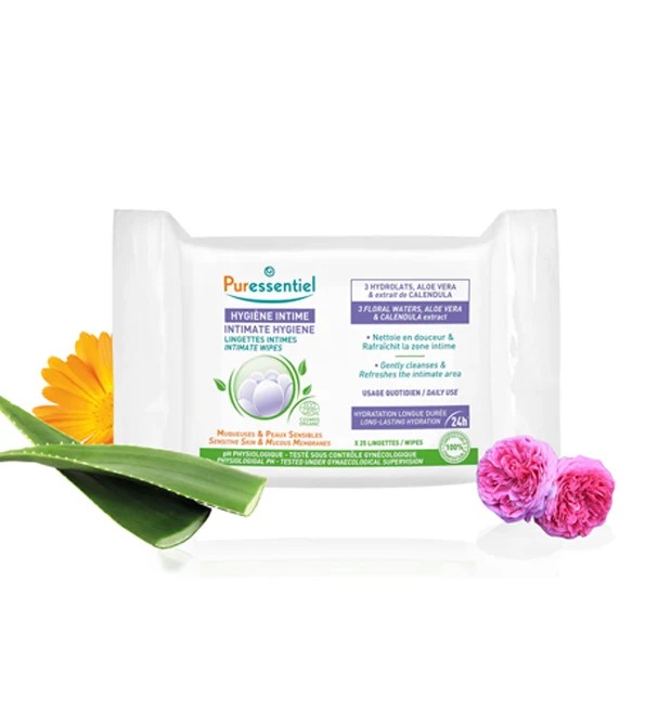 Puressentiel Lingettes Hygiène Intime – 25 unités