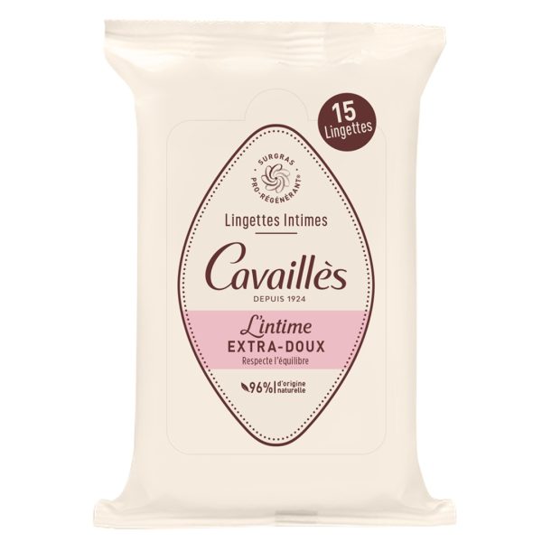 Rogé Cavaillès Lingettes Intimes Extra Doux – 15 unités