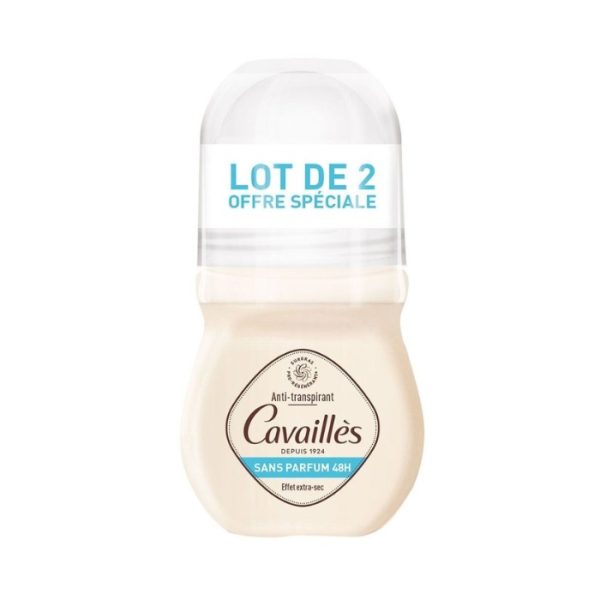 Rogé Cavaillès Lot de 2 Anti-Transpirants Sans Parfum 48h – 2 x 50 ml