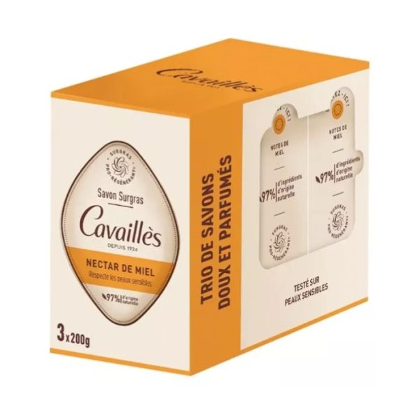 Rogé Cavaillès Trio de Savons Doux et Parfumés Nectar de Miel – 3 x 200 g