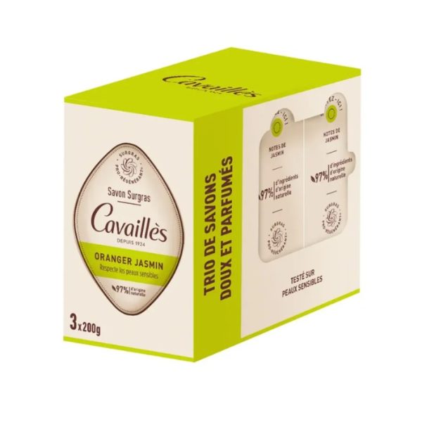 Rogé Cavaillès Trio de Savons Doux et Parfumés Oranger Jasmin – 3 x 200 g