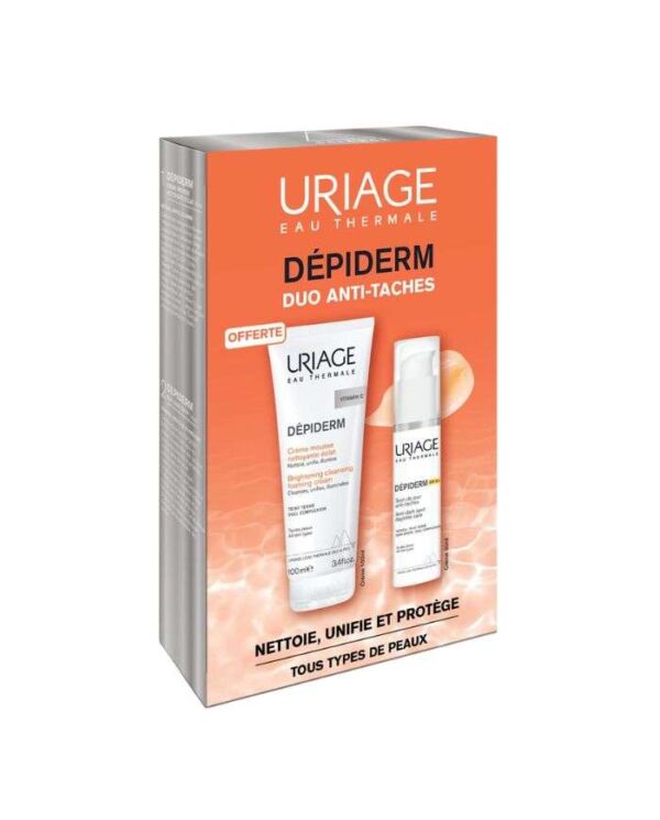 Uriage Dépiderm Coffret Soin de Jour SPF 50 + Mousse Nettoyante – 30 ml + 100 ml