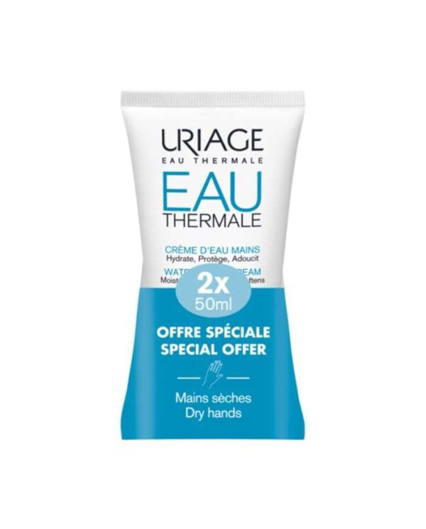 Uriage Eau Thermale Crème d’Eau Mains — Duo – 2 × 50 ml