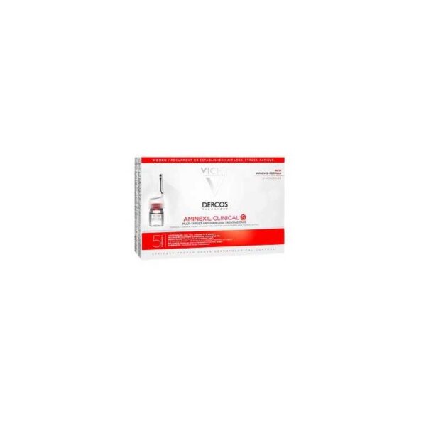 Vichy Dercos Aminexil Clinical 5 Femme Soin Anti-Chute – 21 ampoules de 6 ml
