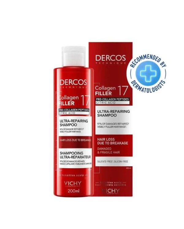 Vichy Dercos Collagen 17 Filler Shampooing Ultra-Réparateur – 200 ml