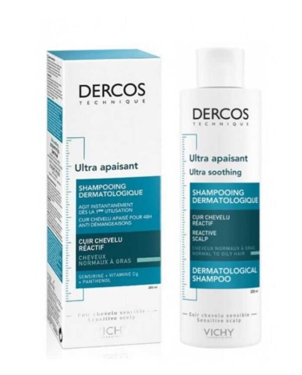Vichy Dercos Ultra-Apaisant Shampooing Cheveux Normaux à Gras – 200 ml