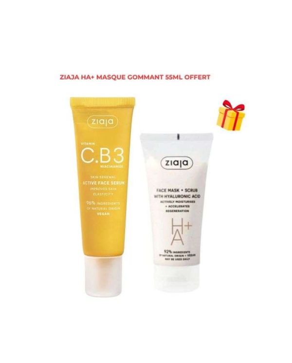 Ziaja Coffret Niacinamide Sérum 30 ml + Masque gommant HA+ 55 ml
