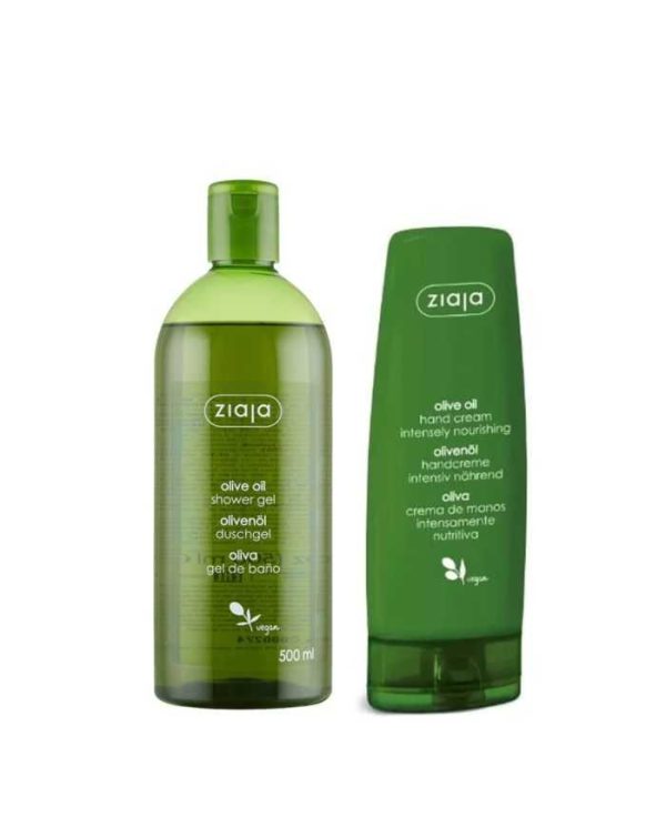 Ziaja Coffret Gel Douche Huile d'olive 500ml + Crème Mains
