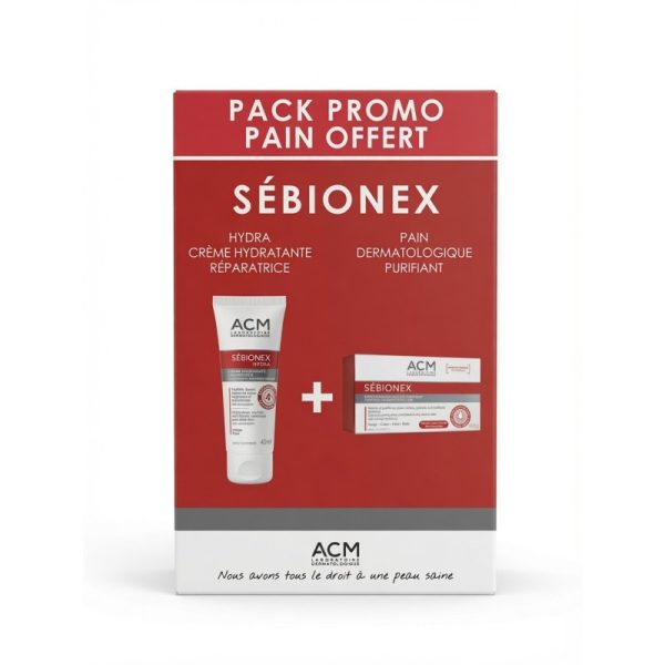 ACM Sébionex Pack Hydra Crème Réparatrice et Pain Dermatologique – 40 ml + 100 g