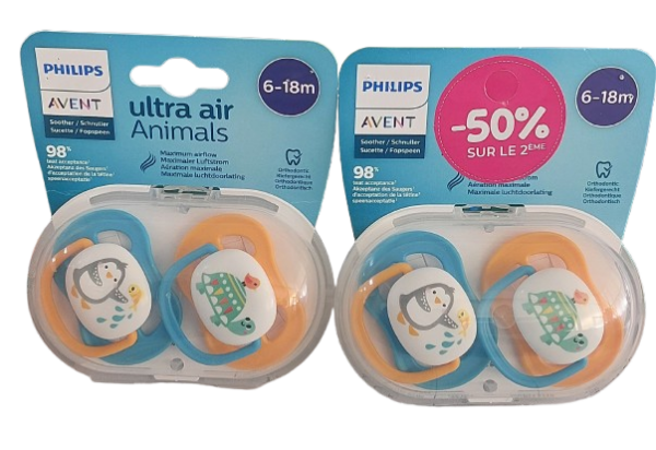 Philips Avent ultra air sucettes orthodontiques 6–18 mois – Duo SCF080/07