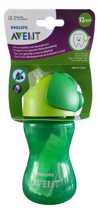 Philips Avent Tasse à paille courbée 300 ml SCF798/01 – 12 mois+