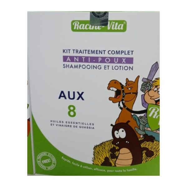 Racine-Vita Kit Traitement Complet Anti-Poux Shampooing et Lotion Aux 8